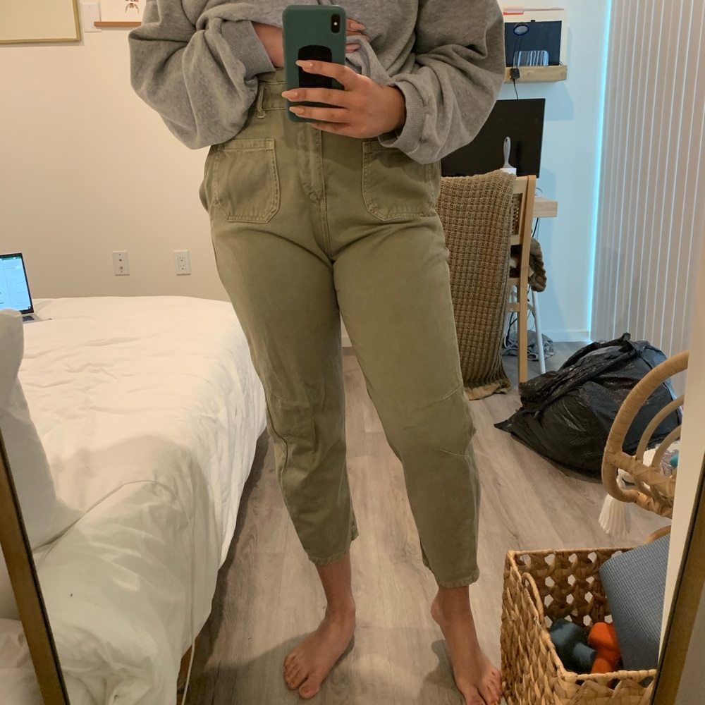 Olive Zara Paperbag jeans